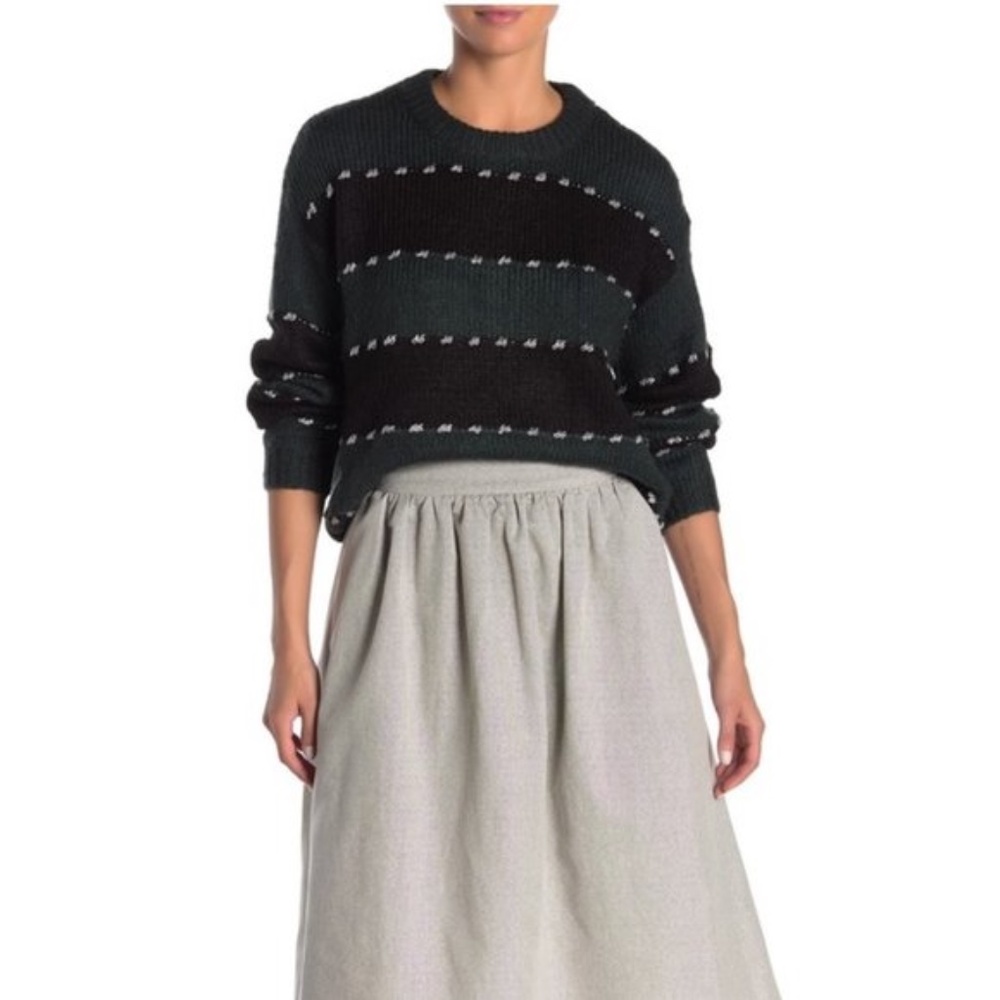 FRNCH Striped Knit Pullover Sweater